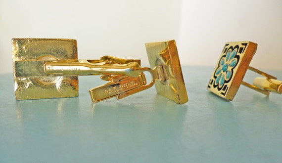 1970's Signed Western Indian themed Cufflinks set… - image 4
