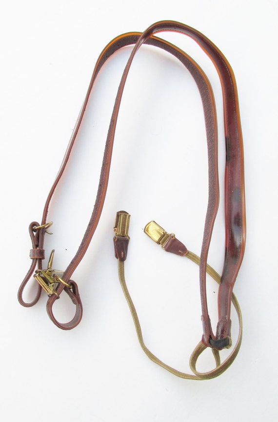 1940s-50s Leather and plastic suspenders for chil… - image 3