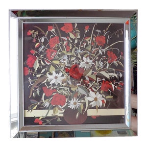 1940er-50er Jahre Art Deco quadratischer Spiegelrahmen