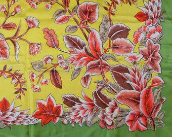 1945-1952 Large Silk Floral Scarf From Occupied Japan. 31