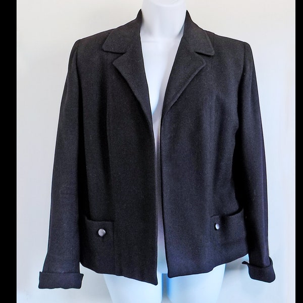 1960s MOD Cashmere jacket / Jackie Kennedy cut / Einiger / by "Carol" / medium / sailor back / two pockets  / notched cuffs / cosy and warm