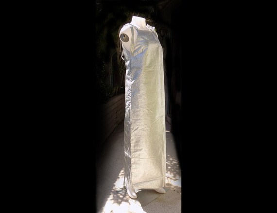 1960s MOD, Silver, Paper MAXI dress / fashion fad