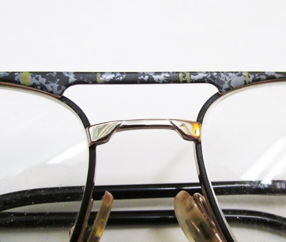 1990s Italian Aviator Frames with Grey and green … - image 3