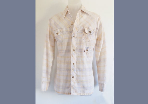 1970s wide collar mans long sleeved Disco shirt b… - image 2