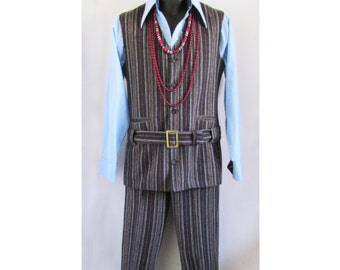 DEADSTOCK 1960's Sonny Bono two-piece wool vest and hip-hugger suit/ tv/ screen/ film/ stage/