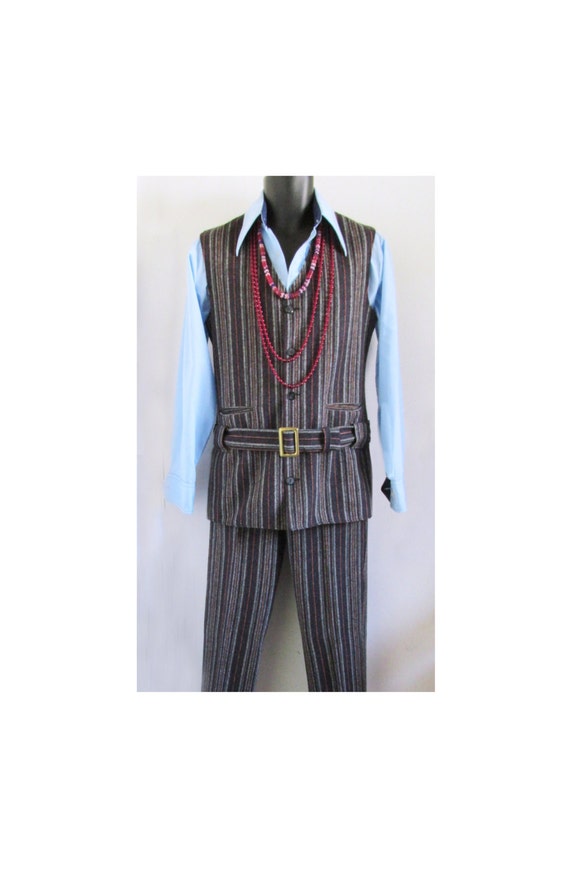 DEADSTOCK 1960's Sonny Bono two-piece wool vest an