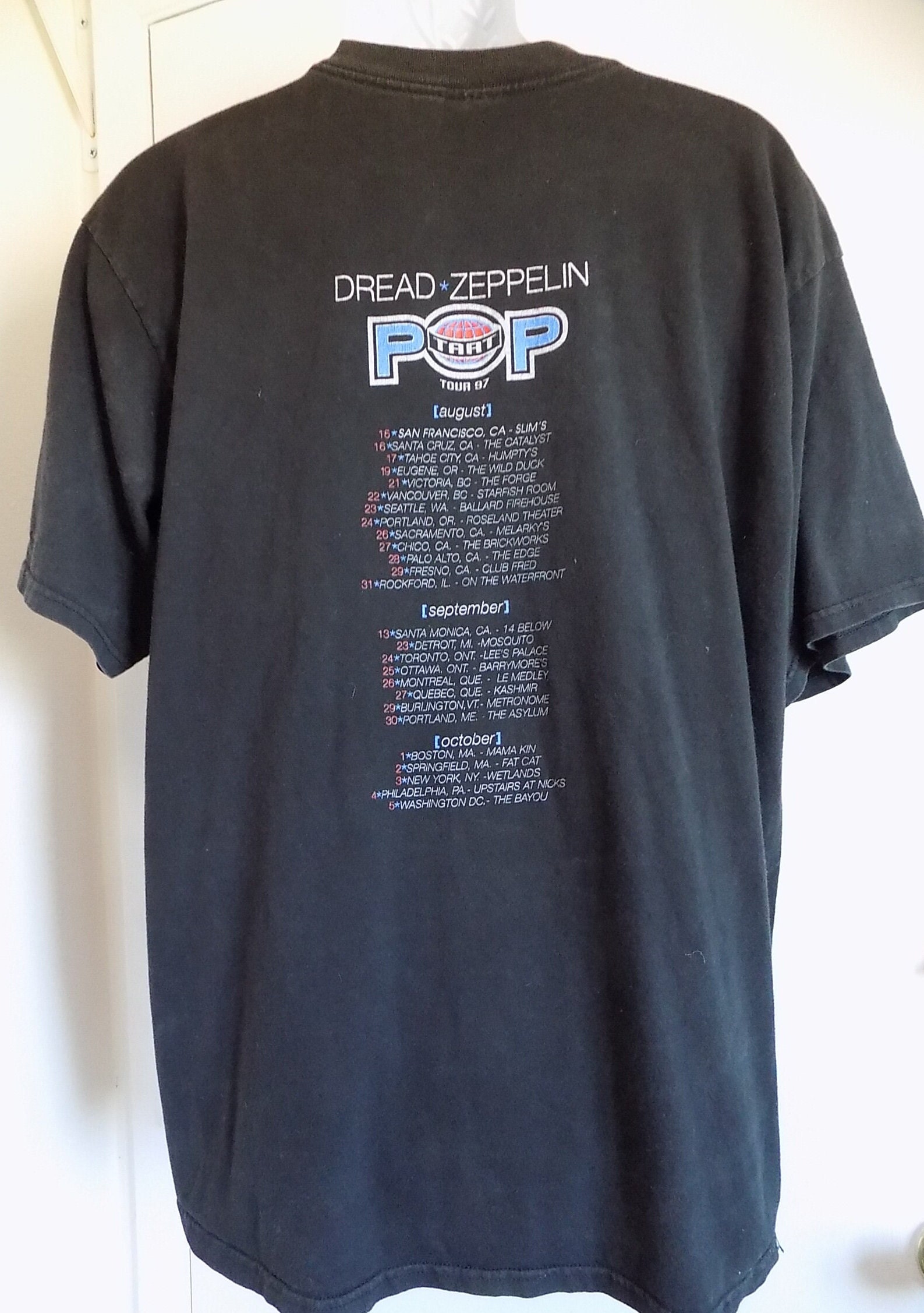 Rare Black 1997 Tour Shirt for Dread Zeppelin, Pop Tart Tour Rare Black 1997 Tour Shirt for Dread Zeppelin, Pop Tart Tour