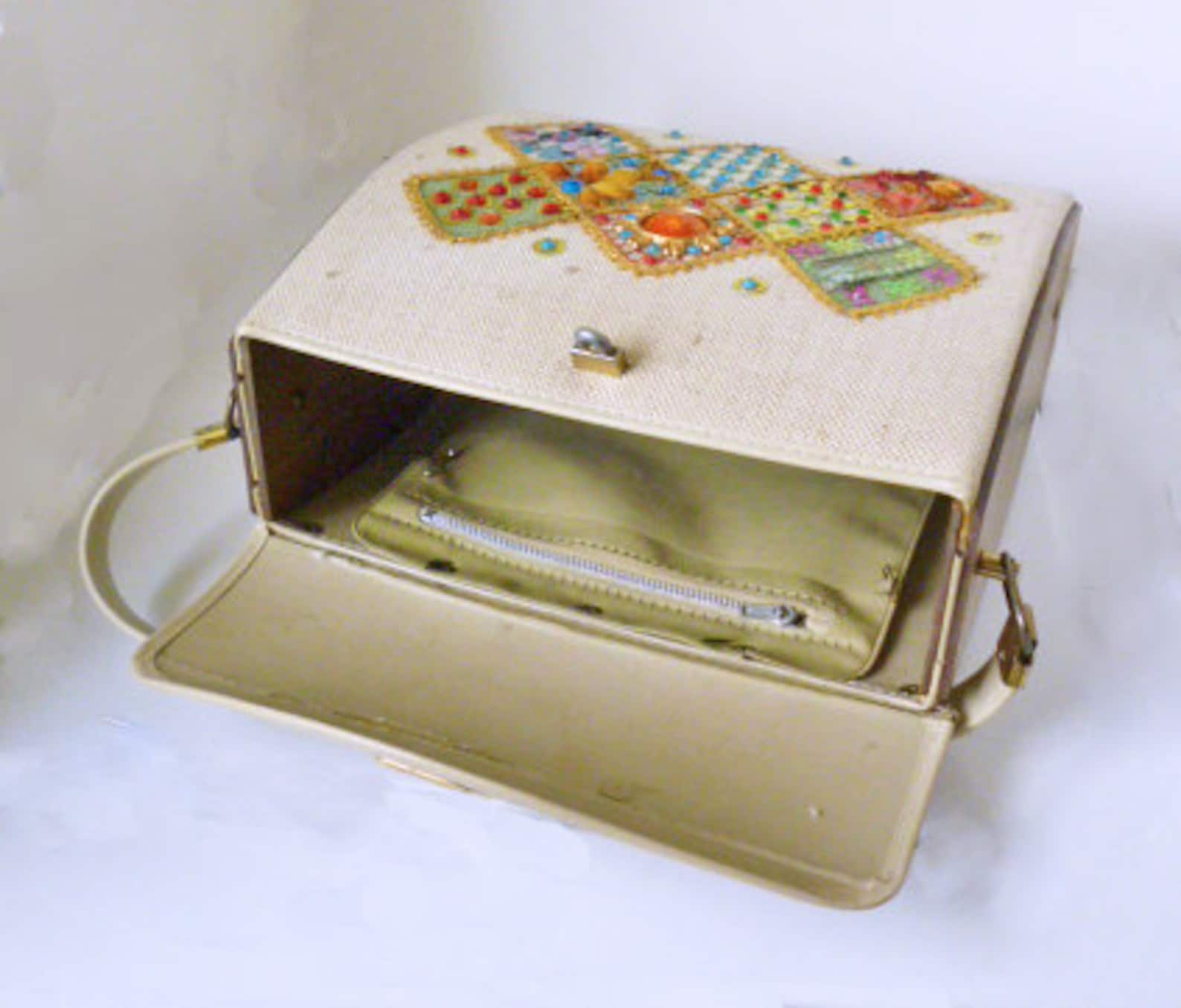 1960s Beaded Applique Purse With Wood Sides / Vintage Purse / Etsy