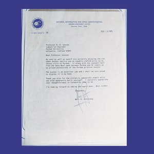 1970 Neil Armstrong Firma en membrete de la NASA / Condición de menta / tinta azul / celebridad / Astronauta / efímera / recuerdos imagen 2