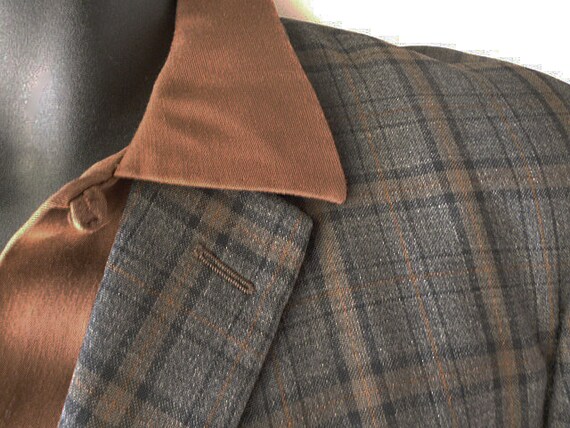 1950's Atomic Era Mad Men Brown Plaid Blazer