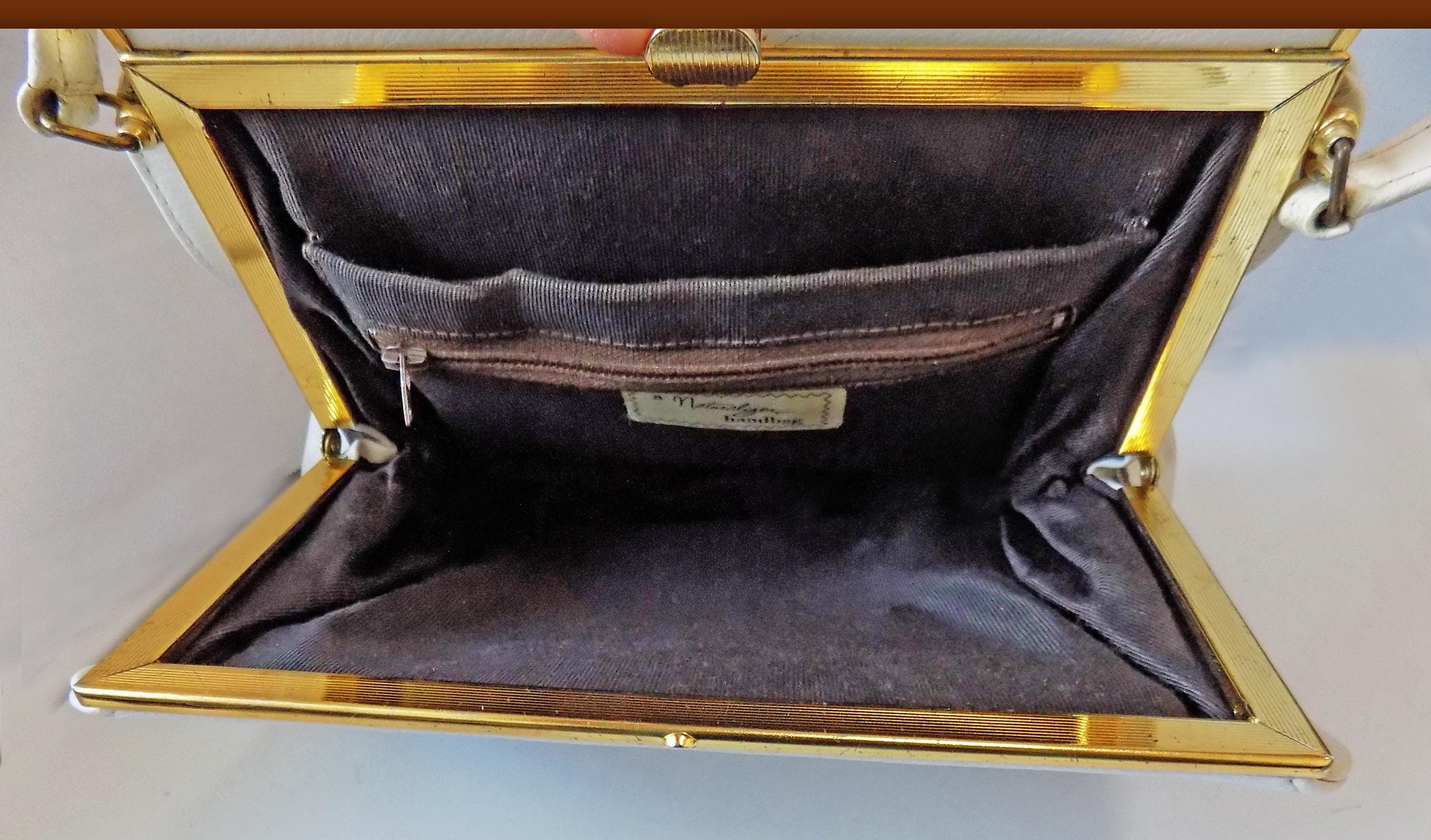 1950s-60s Mod Spectator-style Two- Tone Brown/white Handbag