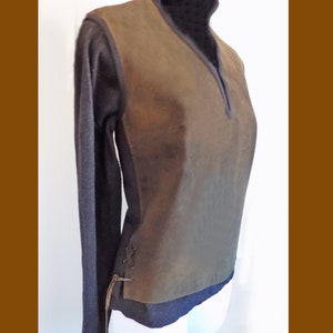 RARE 1950s-60s wool and suede woman's vest by Virany of New York / beatnik / folk singer / avant-garde / arty / Made in Austria image 4