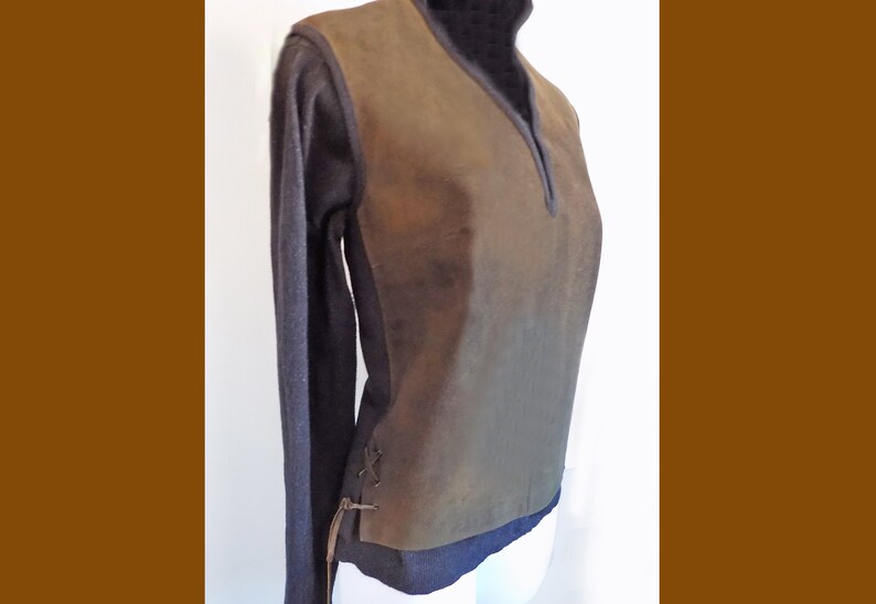 RARE 1950s-60s wool and suede woman's vest by Virany of New York / beatnik / folk singer / avant-garde / arty / Made in Austria image 4