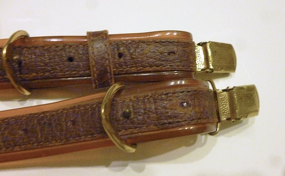 1940s-50s Leather and plastic suspenders for chil… - image 1