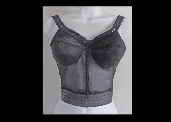 1950s-60s WARNER Long Line Bra / Corset / Merry Widow / Betty Page /  Lingerie / 36B / Pointy / Bustier / Sexy / Vixen / Rockabilly / Pin Up 