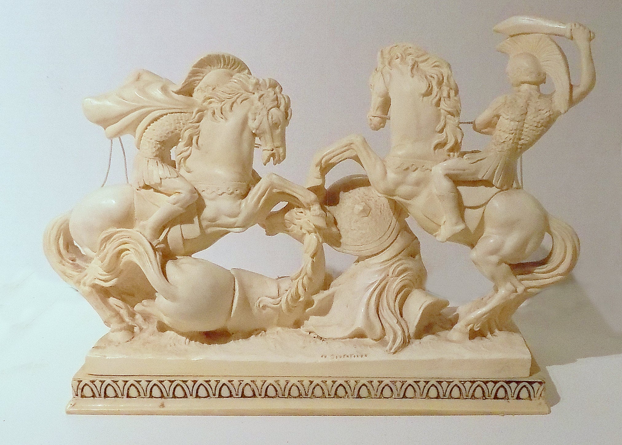 REDUCED! Vintage Sculpture / Battle Scene Sculpture by A. Santini