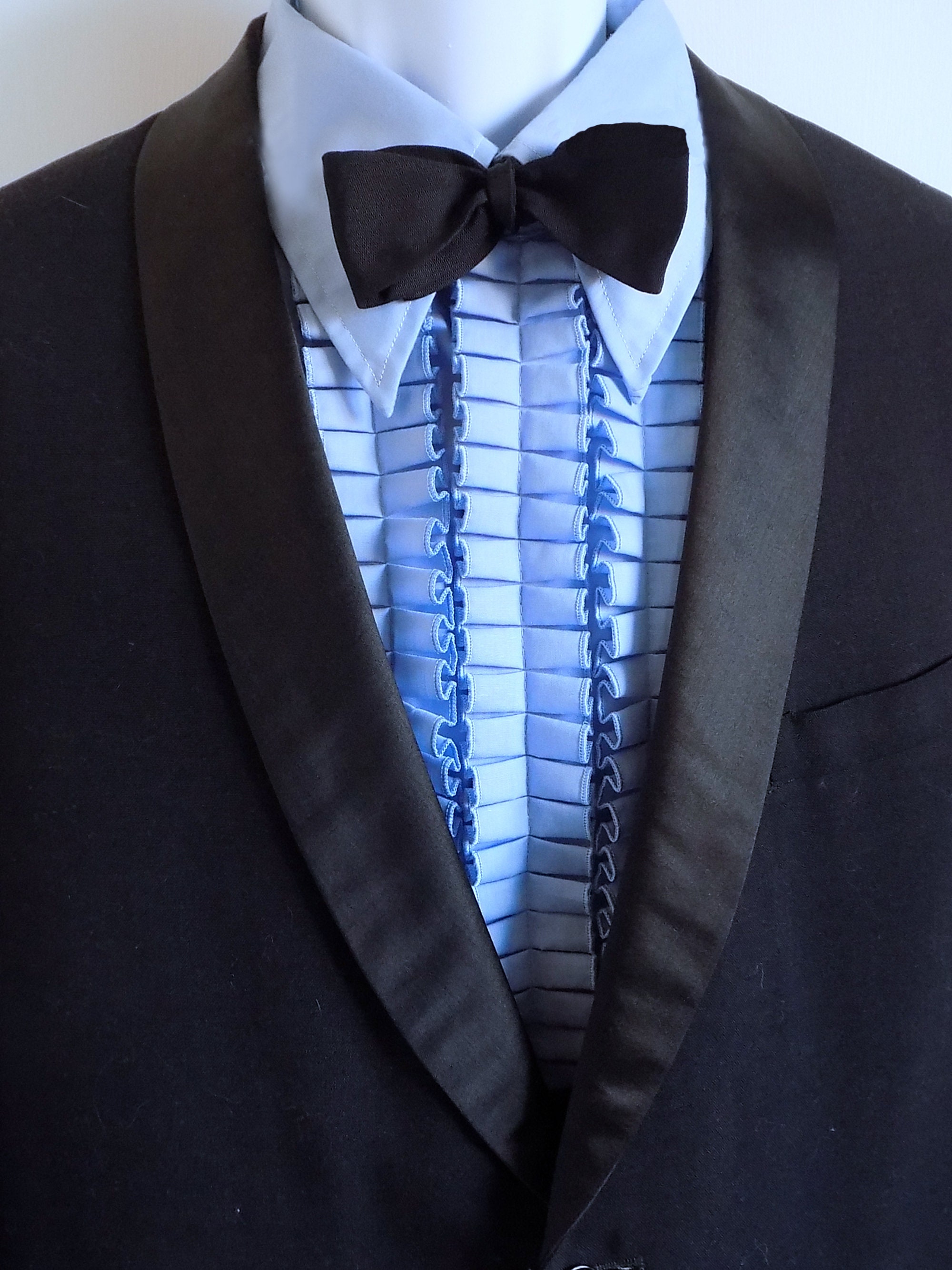 Blue Tuxedo Shirt With French Cuffs 