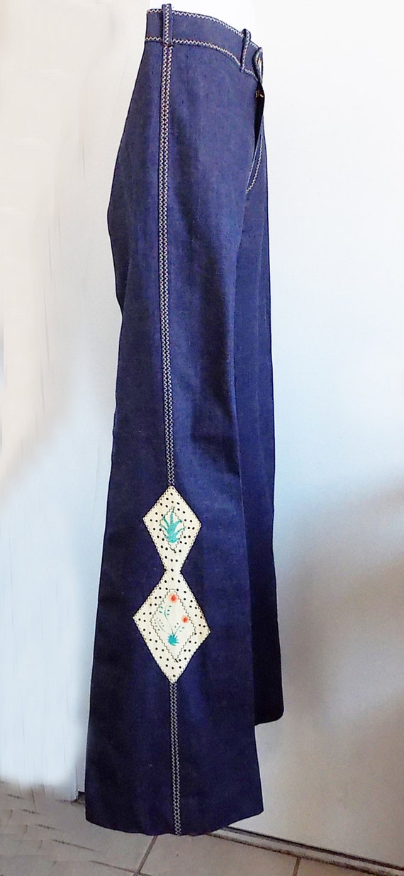 80’s Deadstock Hand Painted Blue Tank and High Rise Shorts by Kristin K main image 1