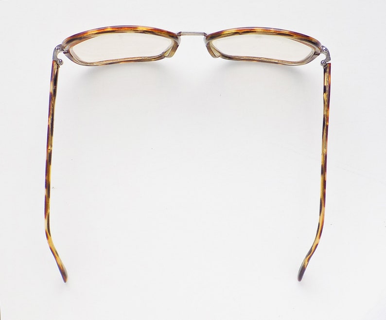 1960s-70s Montures en plastique japonais de forme carrée avec lentilles de prescription qui peuvent être enlevées / style écaille de tortue brune / lunettes image 4