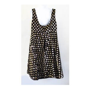 1960s MOD Go-go Black Dress With Gold Polka Dot Overlay, Made in ...