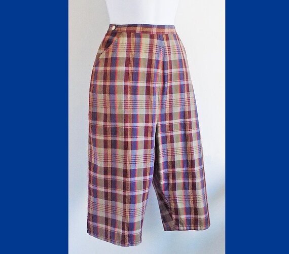 1950s60s Cotton Plaid pedal pushers / clam diggers /Shorts / Etsy