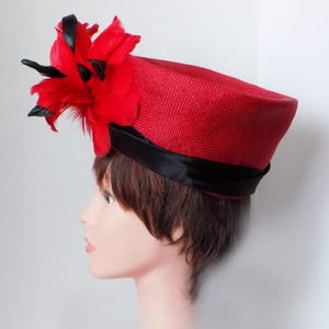 Vintage Mr Charles Red Feather Wool Hat fascinator Sunday best Mr Charles Hats for Women on Sale up to 90% Off: Poshmark main image 3