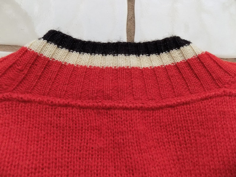 1950s McGregor red wool Winter sweater Pullover unisex 36 mens sport preppy collegiate