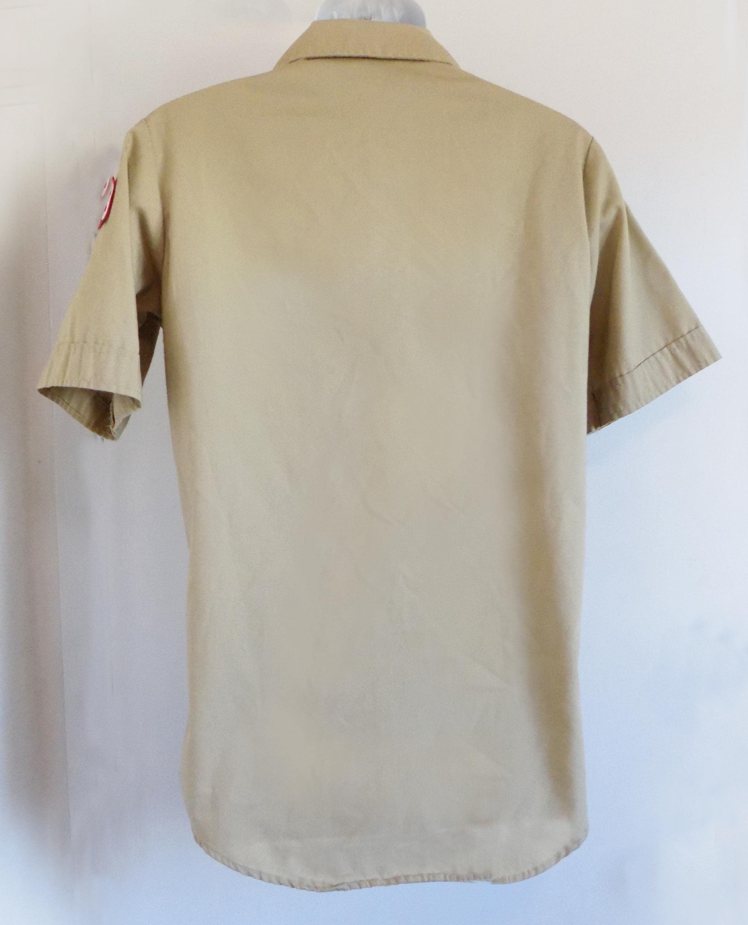 Rare Vintage Adult Boy Scout Shirt, Short Sleeved With Cuffs, Some