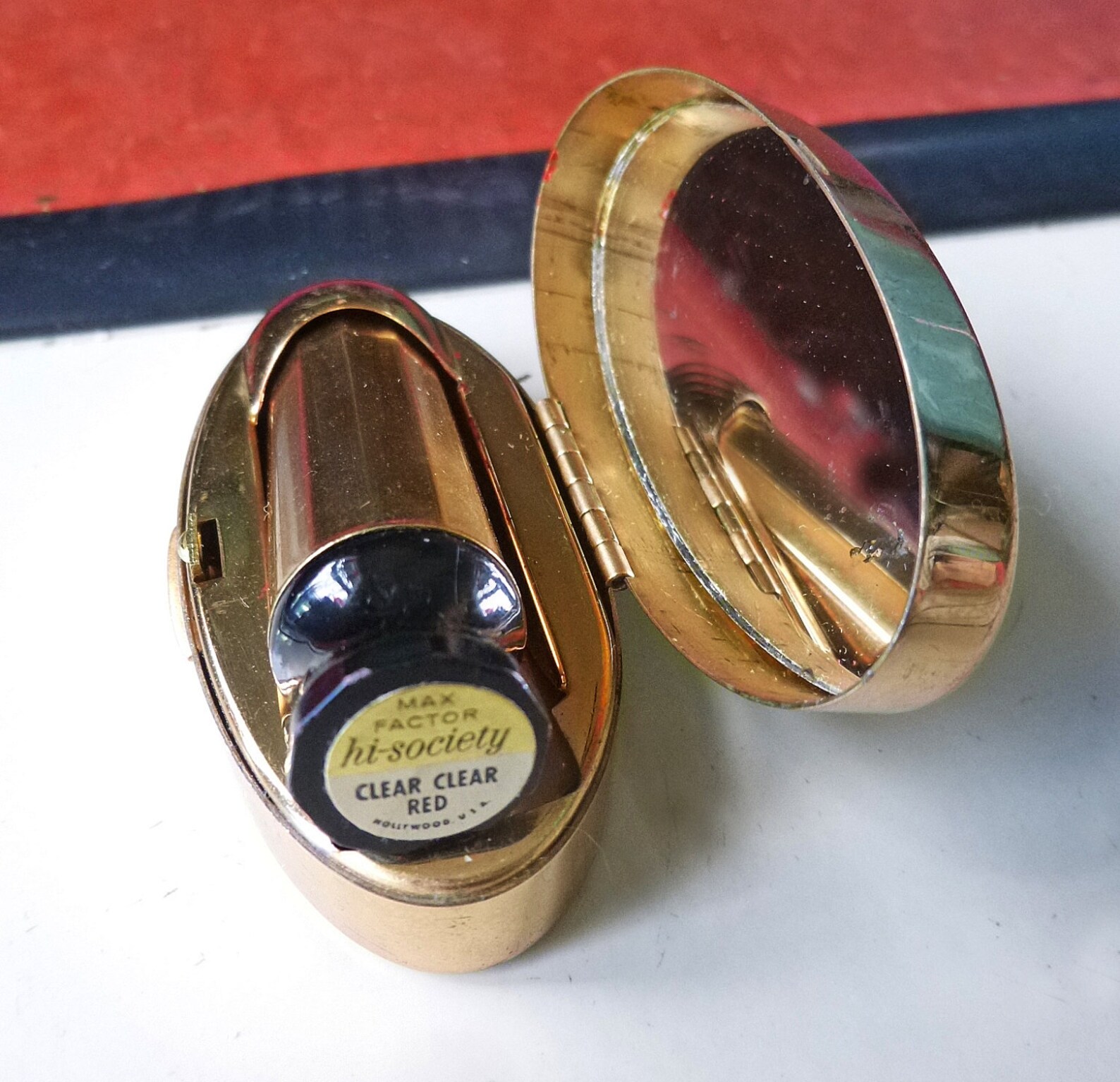 1950's Max Factor Lipstick and Case with Mirror Etsy