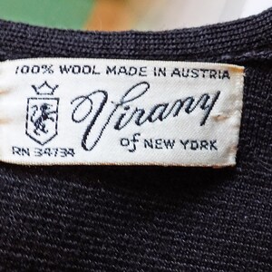 RARE 1950s-60s wool and suede woman's vest by Virany of New York / beatnik / folk singer / avant-garde / arty / Made in Austria image 3