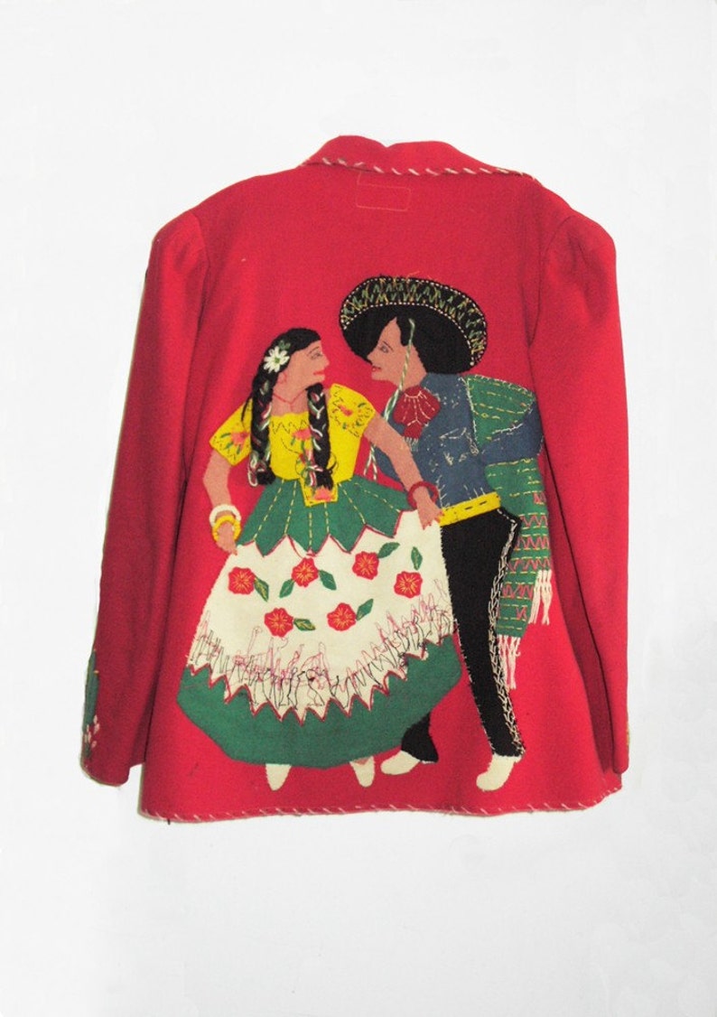 1930's Monterrey Mexican Jacket with appliques image 1