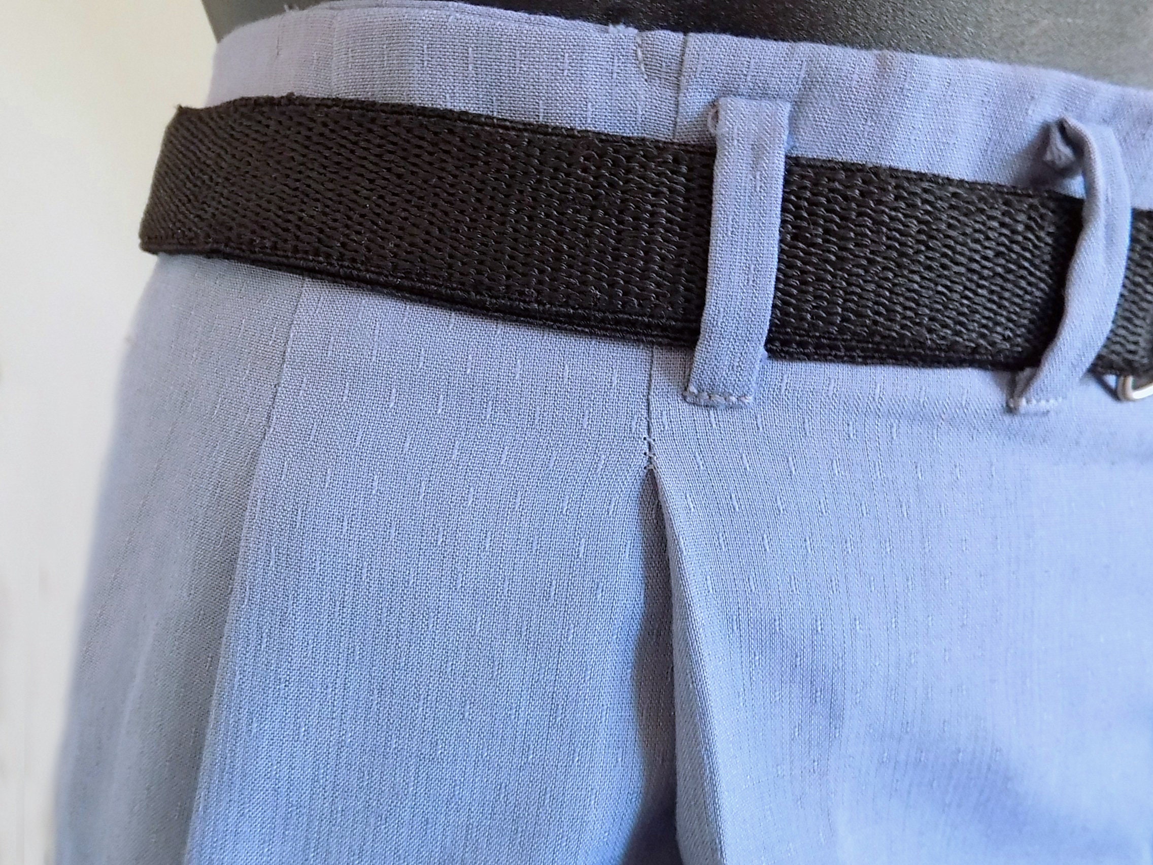 LOOPE ルーペ OUTSIDE PLEATED TROUSERS 33 RARE 1940s-50s Pleated Drop Loop Men's Pants in Textured