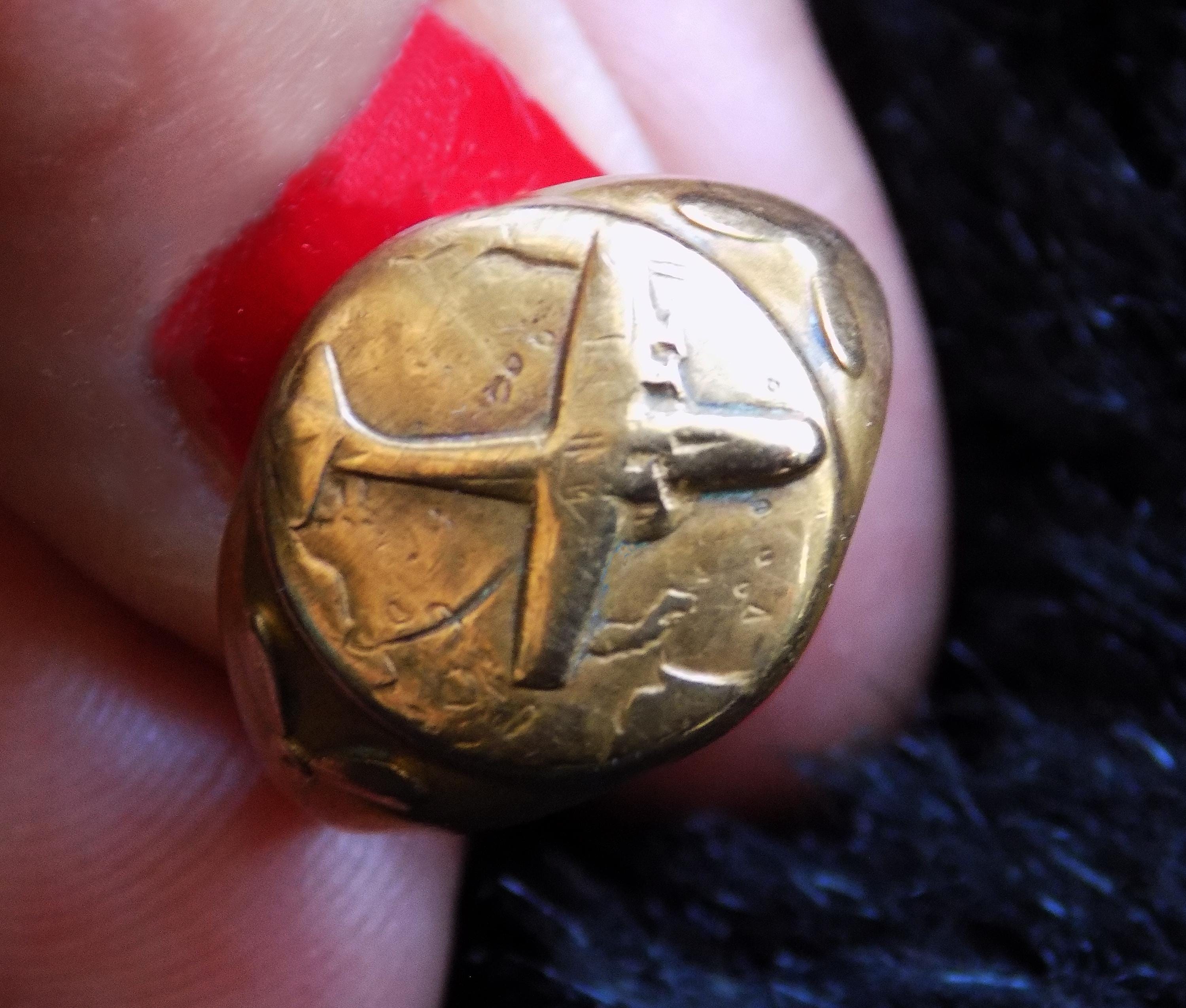 1935 Quaker Oats China Clipper Brass Ring, Toy Ring, Not