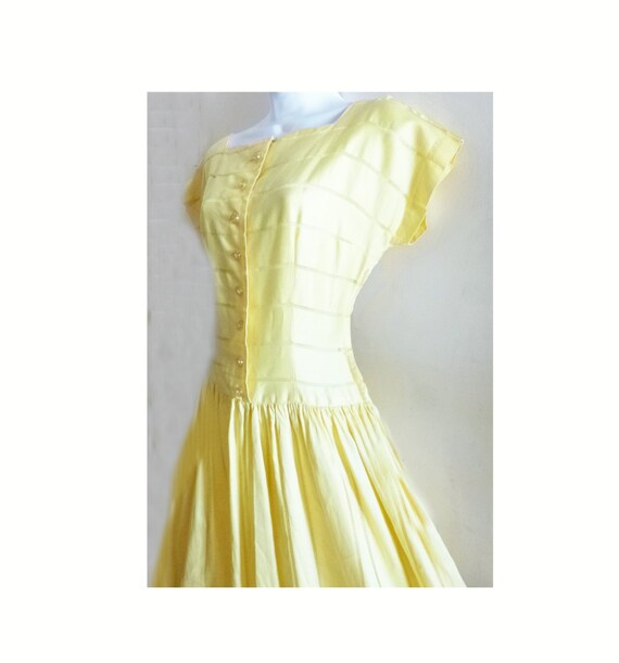 1950's Rockabilly Yellow Summer Dress Designed by