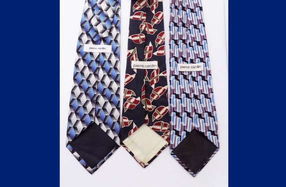 1990s  Three designer ties: 2 vintage Pierre Card… - image 1