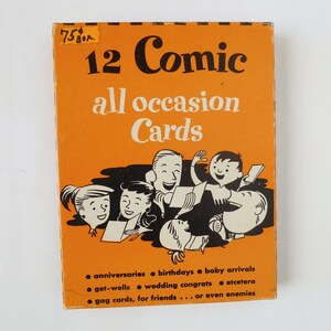 Scatola di fumetti degli anni '50 (sono incluse 12 carte)