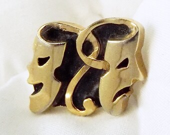 1950s Mid-Century Comedy and Tragedy Cuff links in gold and black / The Oscars / Red Carpet / wedding / Hollywood / Atomic