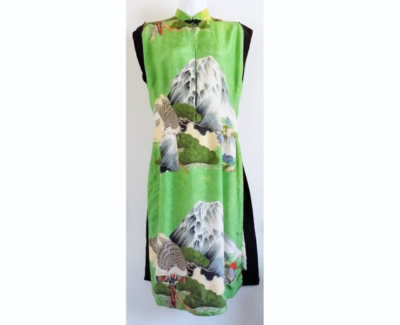 REDUCED 1940s Rare PAULINE LAKE Cheongsam silk dre