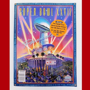 1993 FULL Superbowl program / 262 pages / Andy Rooney / stats / wrapped sports cards / sports/ football