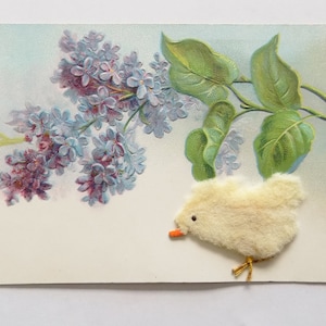 Carte de la Saint-Patrick de 1907 et carte de Pâques avec un poussin duveteux, timbre du Canada / imprimé en Allemagne