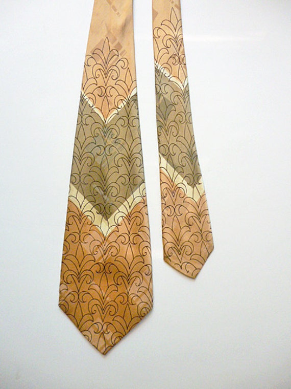 1940s Man's swing Necktie / Wide Tie / Green / | Etsy