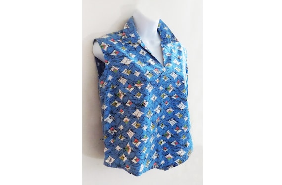 1950s ATOMIC cotton sleeveless top