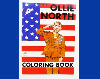 1987 Olie North Coloring Book / Nouveauté / gag / Humour / Mort Drucker / Satire politique / État neuf / Inutilisé / 22 pages à colorier / 12 x 9 pouces