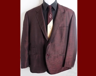 Chaqueta de esmoquin roja brillante de los años 50 y 60 / chaqueta deportiva / alfombra roja / boda / Año Nuevo / Navidad / escenario / Rockabilly / XL / Hong Kong