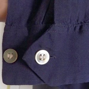 1950s RIGGS Gabardine Navy Blue Long Sleeved Shirt / Size Collar 16/16 ...