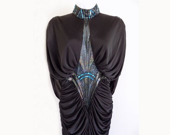 1982 Casadei Beaded Gown voor rode loper of nieuwjaar formeel gala?/ Ontwerper / M / 1980s / Stage