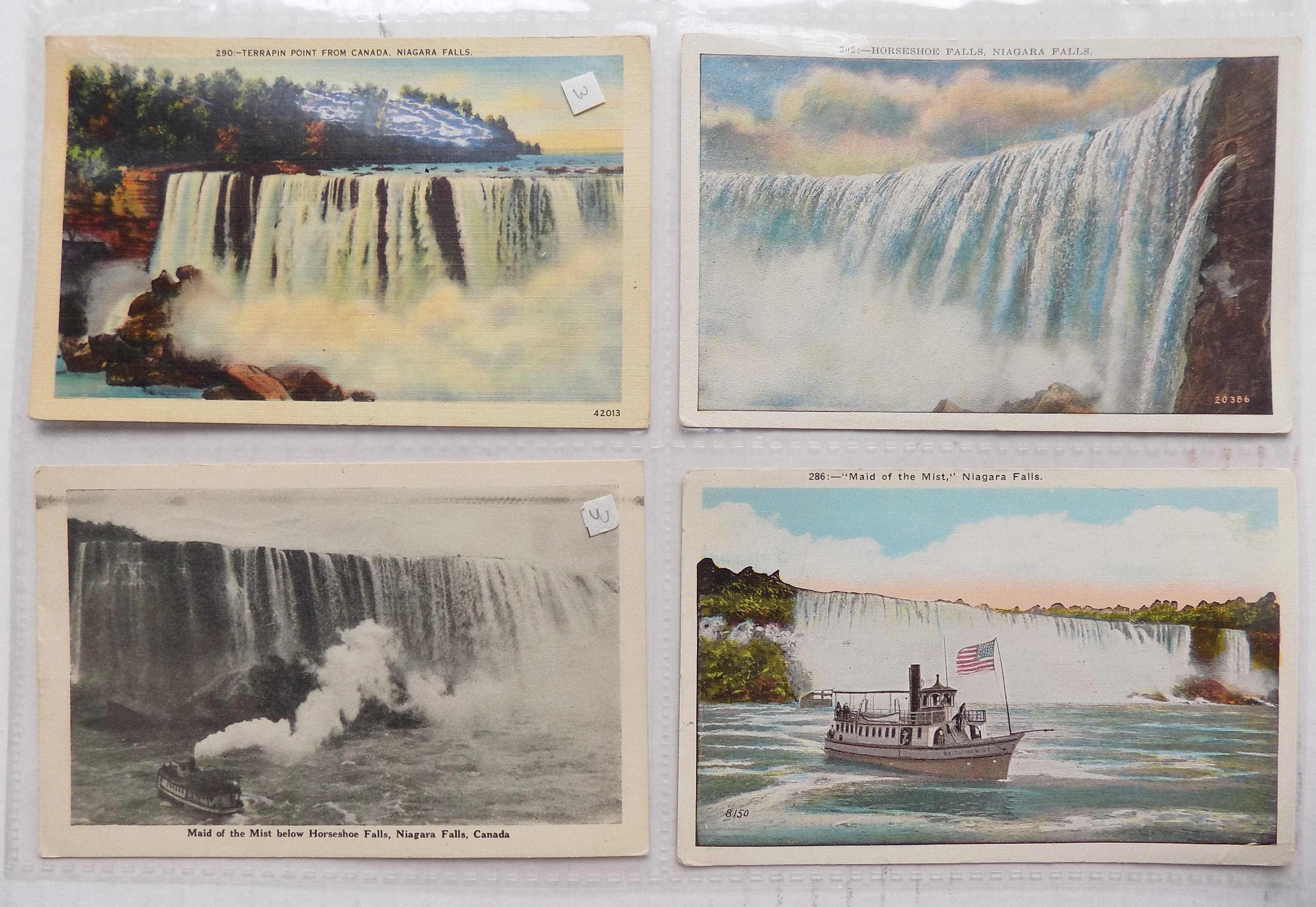1905-1951 Vintage Niagara Falls Post Cards (20)  / cancelled stamps / vertical and horizontal / night views / Honeymoon / wedding