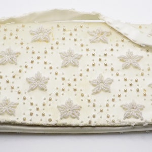Bolso de mano con cuentas "La Regale" de los años 60 y 70, convertible en cartera de mano, con asa a presión, fabricado en Hong Kong, de color crema, necesita restauración o está en buenas condiciones para disfrazarse