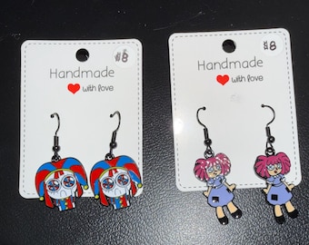 The Amazing Digital Circus Earrings: Pomni & Ragatha, Handmade