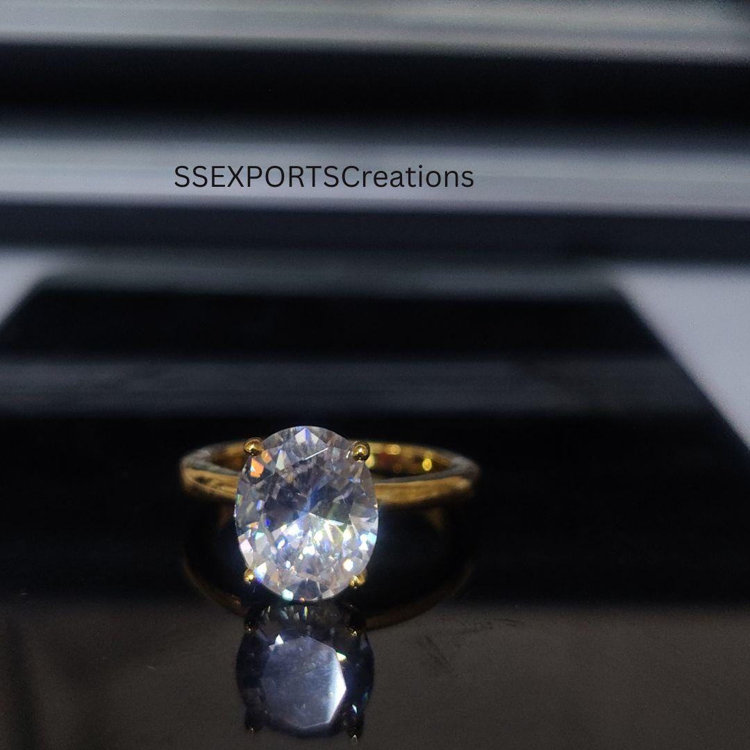 2ct Oval Cut Moissanite Women's Wedding Engagement Ring 14K Solid ...